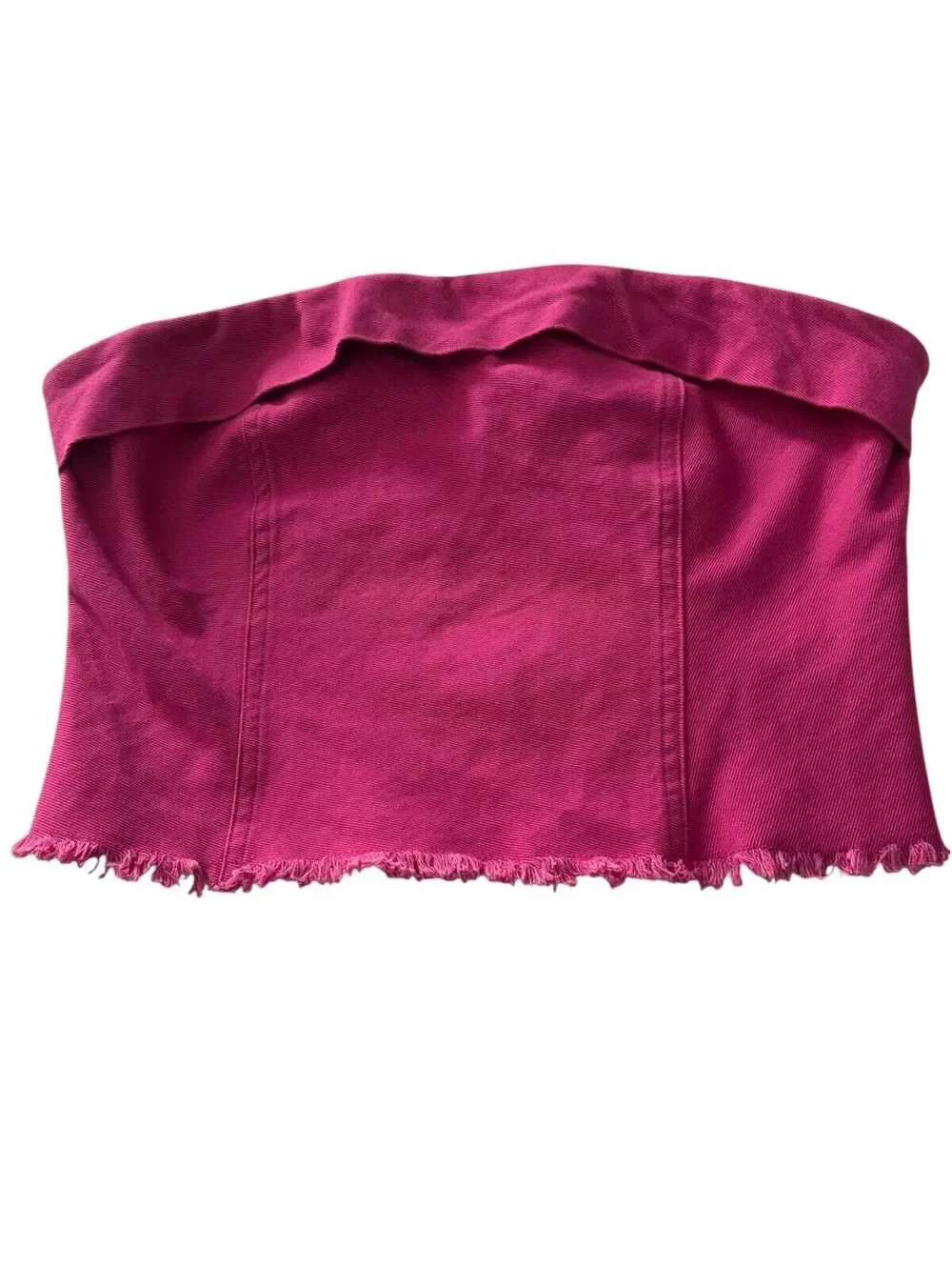 #73 NWT edit by nine pink denim crop top size L - Picture 1 of 3